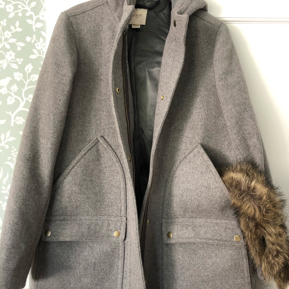 J. Crew grey wool blend coat